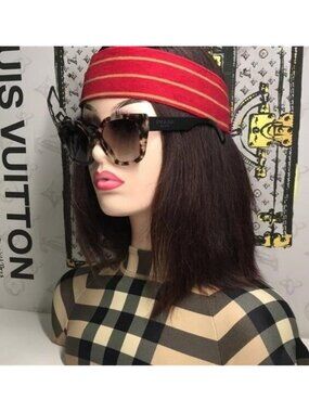 SUNNIES New PRADA Sunglasses Brown Striped Laguna Aviator Shield Mask New SUNNIES New PRADA Sunglasses Brown Striped Laguna Aviator  main image 2